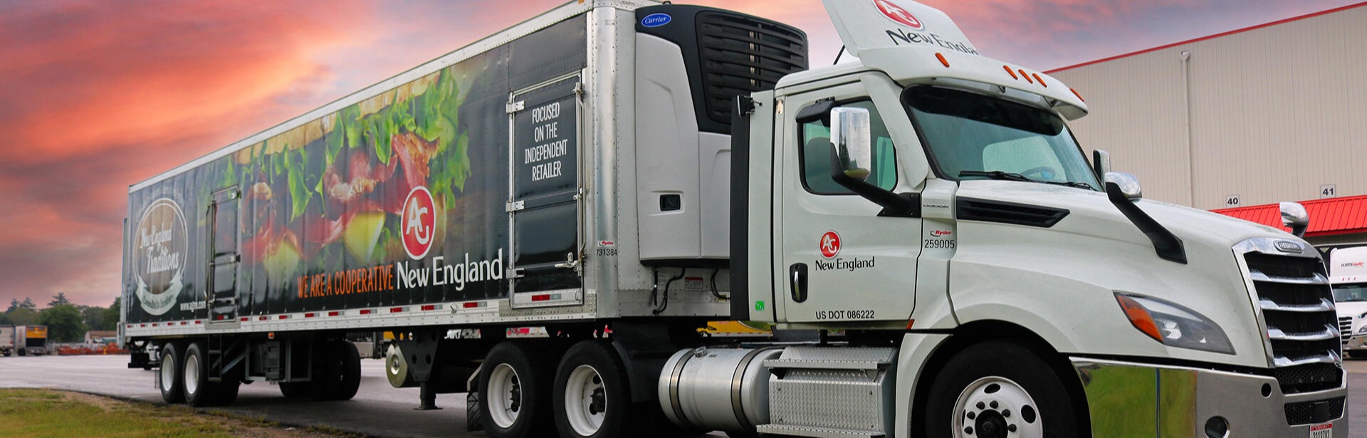 Side angle of an AGNE semi truck.